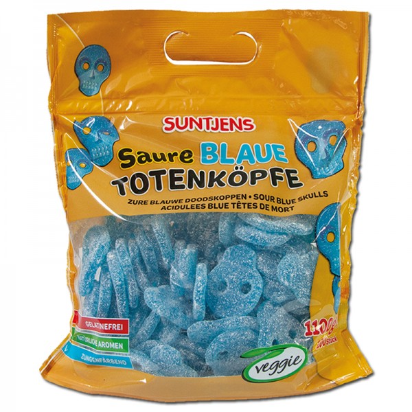Suntjens Saure Blaue Totenköpfe, Fruchtgummi