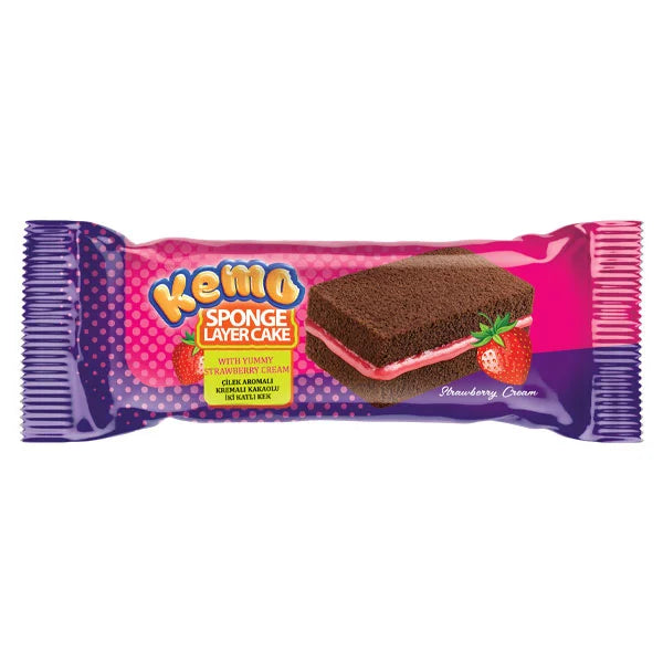 Kemo Sponge Layer Cake Strawberry Creme 35g