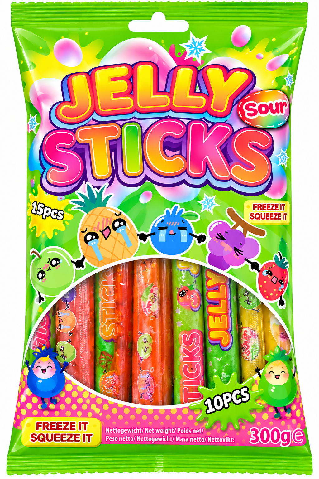 Jelly Sticks Sour 300g