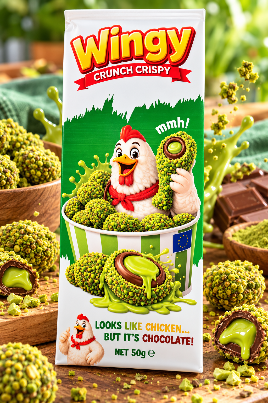 Wingy Crunch Crispy 50g Pistachio Chocolade (Kopie)