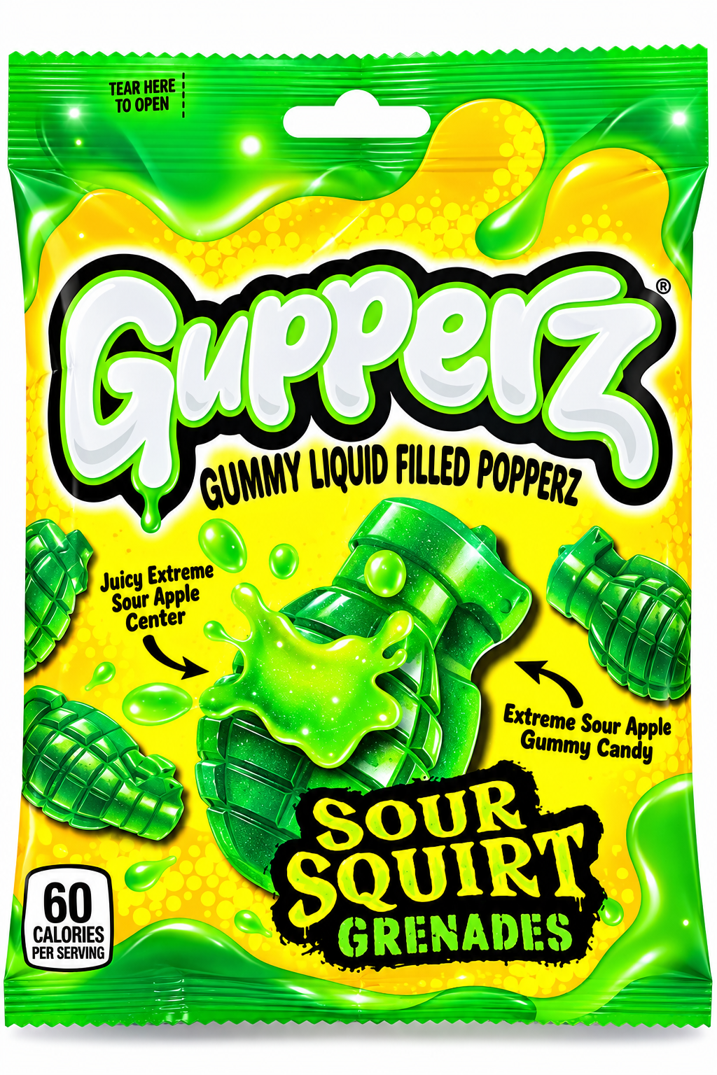 Grupperz Sour Squirt Grenades 72g (4x18g)