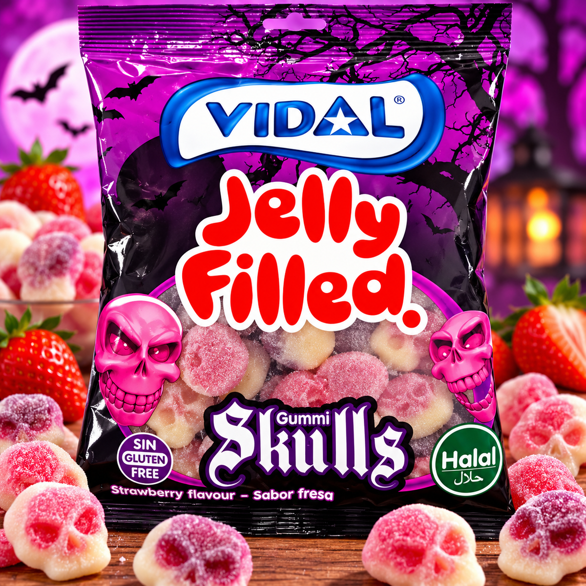 Vidal Jelly Filled Gummy Skulz