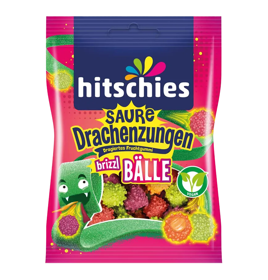 Hitschies Saure Drachenzungen brizzl Bälle 100g