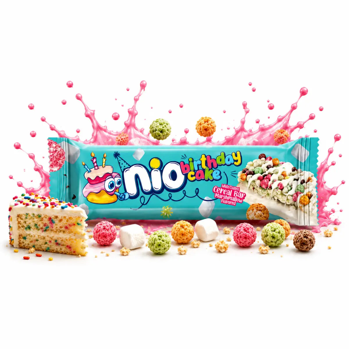 NIO Loops Bar Birthday Cake 23g – Bunter Cerealienriegel